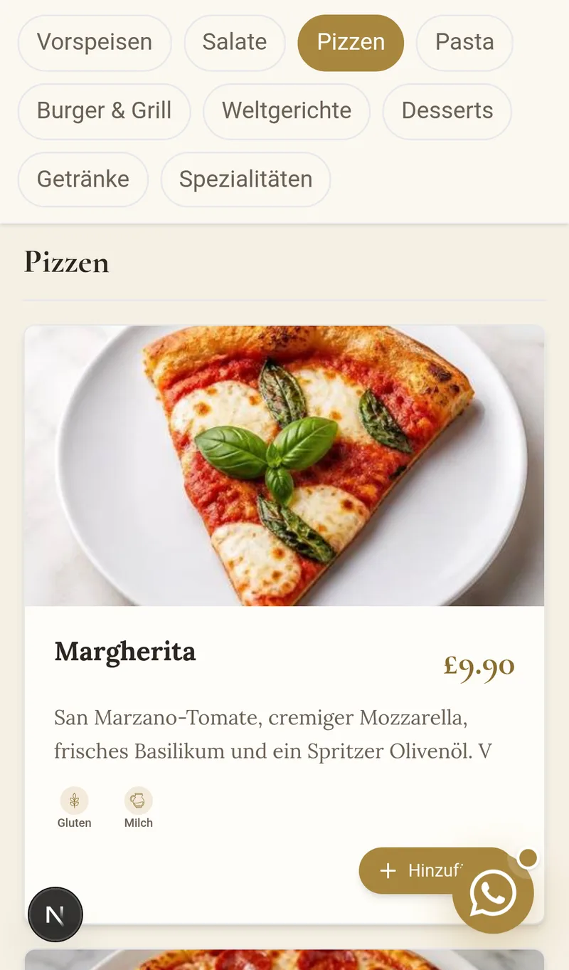 Allgemeine Informationen des Restaurants konfigurieren