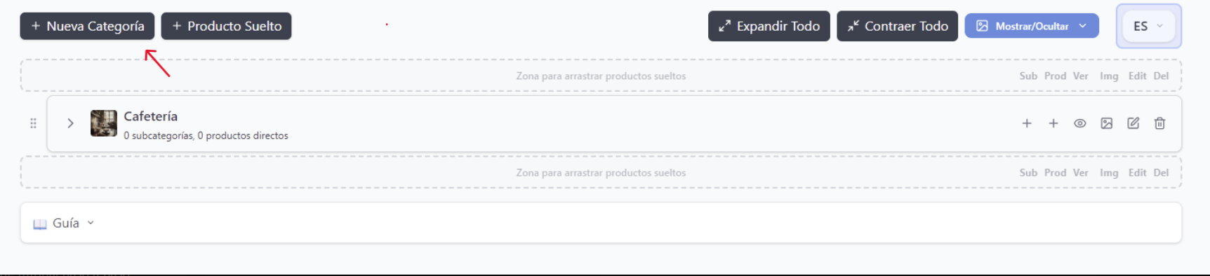 Category creation modal on desktop with fields for name, description, and image section