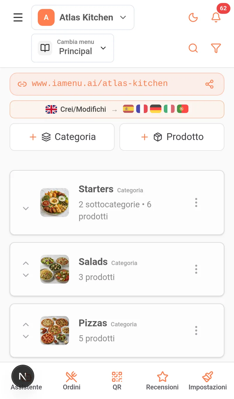 Chat di Gaston sul cellulare con il banner per collegare WhatsApp