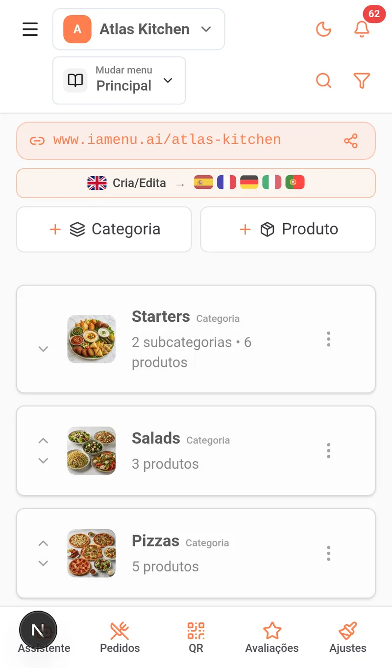 Chat do Gaston no celular com o banner para conectar WhatsApp